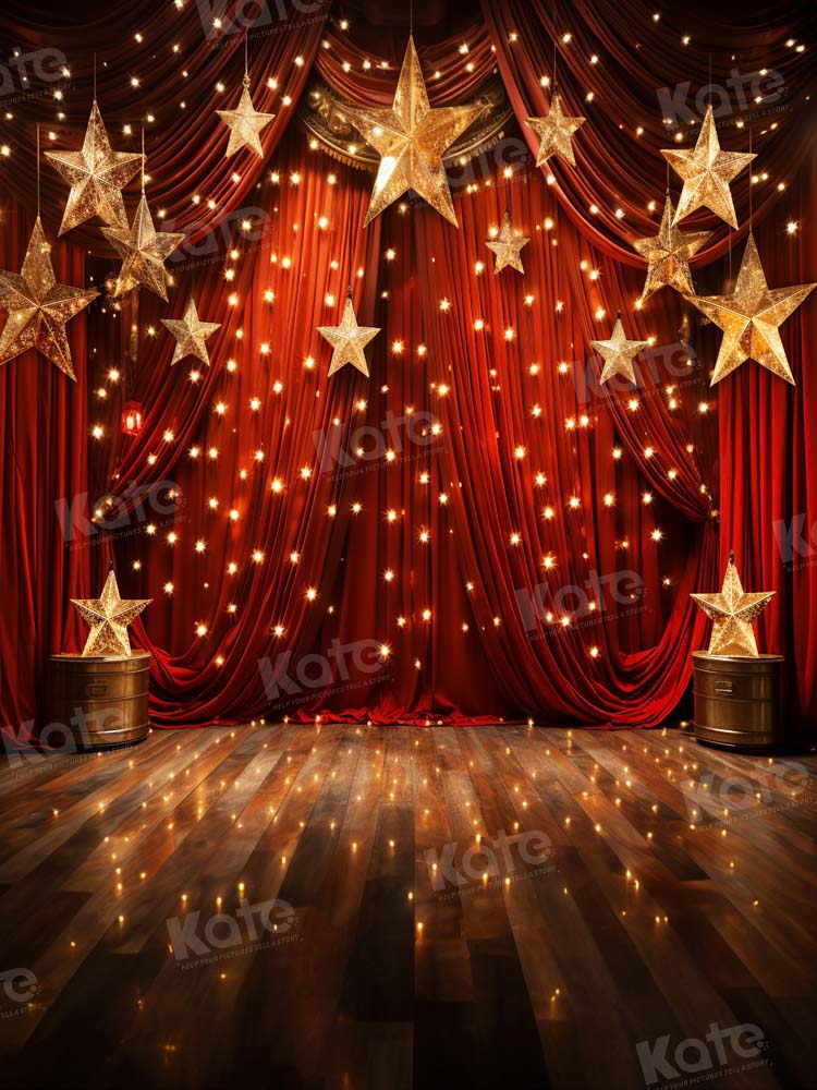 Kate Star Red Stage Floor Backdrop Designed by Chain Photography