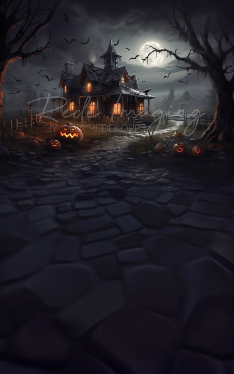 Kate Sweep Halloween Haunted House Backdrop Designed by Lidia Redekopp