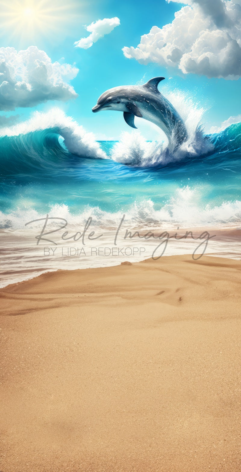 Kate Sweep Summer Dolphin Beach Backdrop Designed by Lidia Redekopp