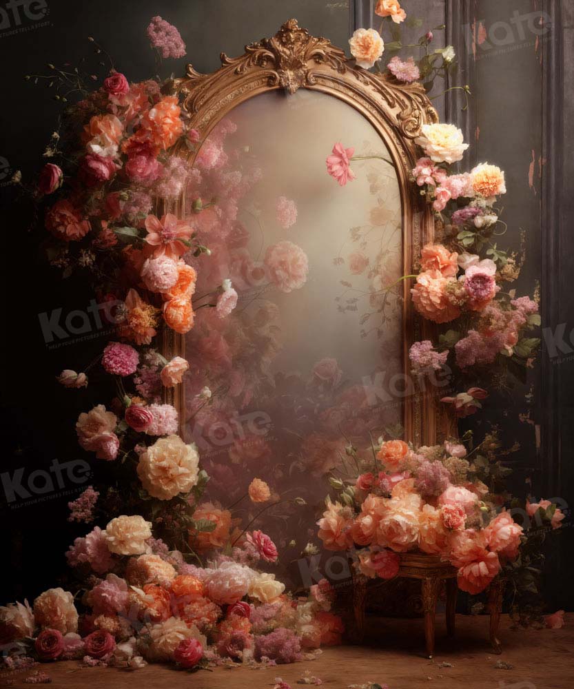 Kate Pink Floral Mirror Backdrop Designed by Chain Photography