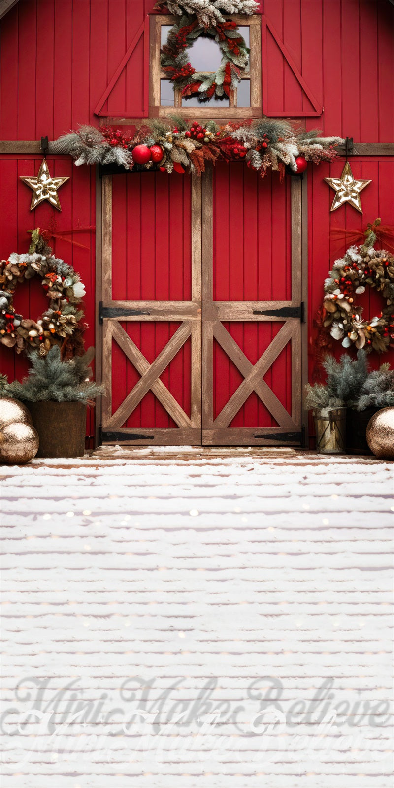 Kate Sweep Christmas Barn Sweep Glitter Floor Backdrop Designed by Mini MakeBelieve