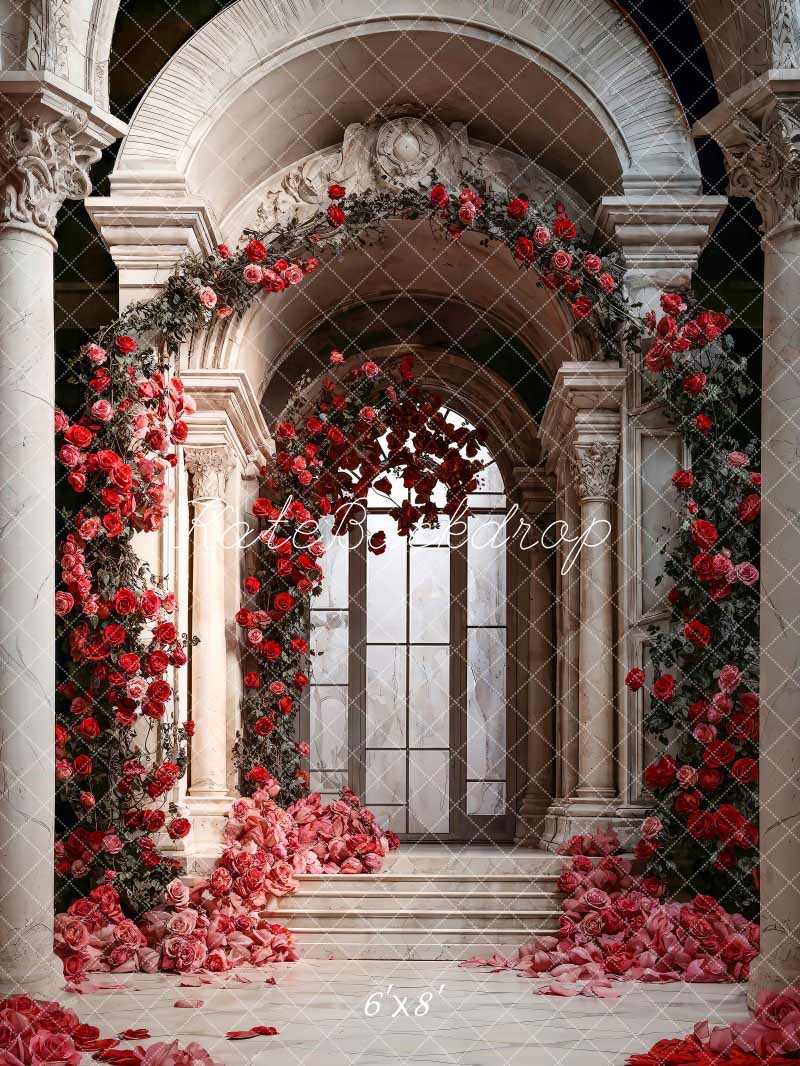 Kate Valentine's Day Flowers Arch Wall Palace Backdrop Designed by Chain Photography