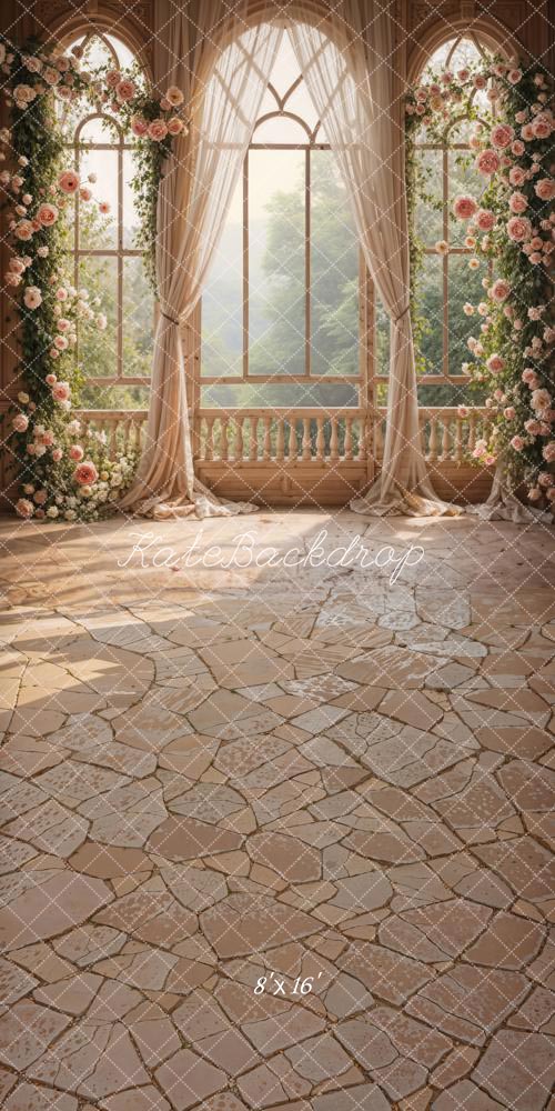 Kate Sweep Spring Flowers Curtain Windows Backdrop Designed by Chain Photography