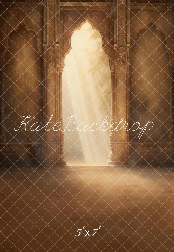 Kate Retro Dark Brown Arched Palace Door Backdrop Designed by GQ