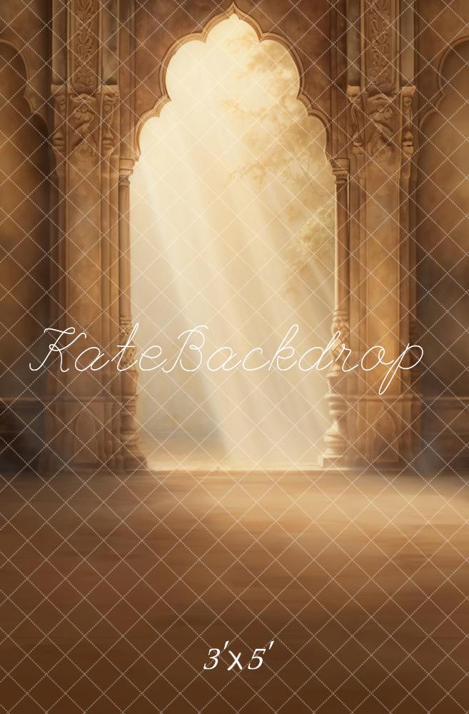 Kate Retro Dark Brown Arched Palace Door Backdrop Designed by GQ