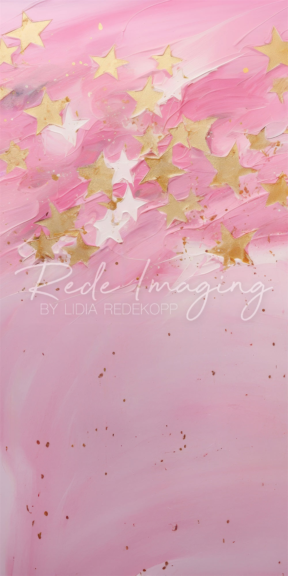 Kate Sweep Fine Art Painted Yellow White Star Pink Wall Backdrop Designed by Lidia Redekopp