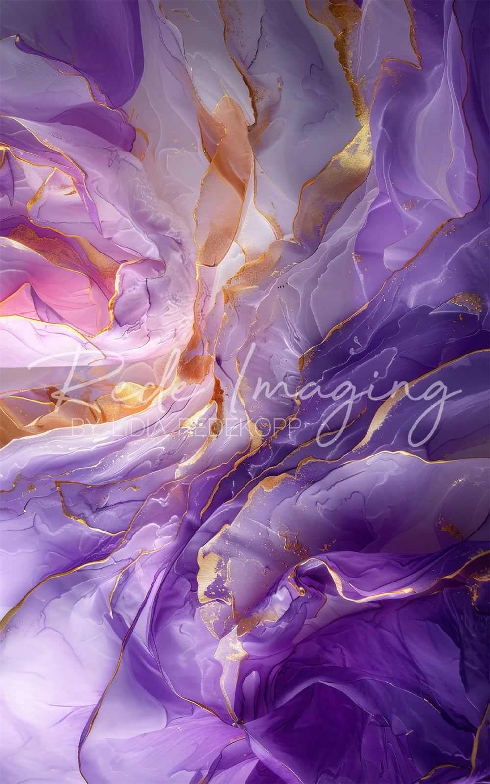 Kate Sweep Abstract Fine Art Purple Gold Gradient Backdrop Designed by Lidia Redekopp