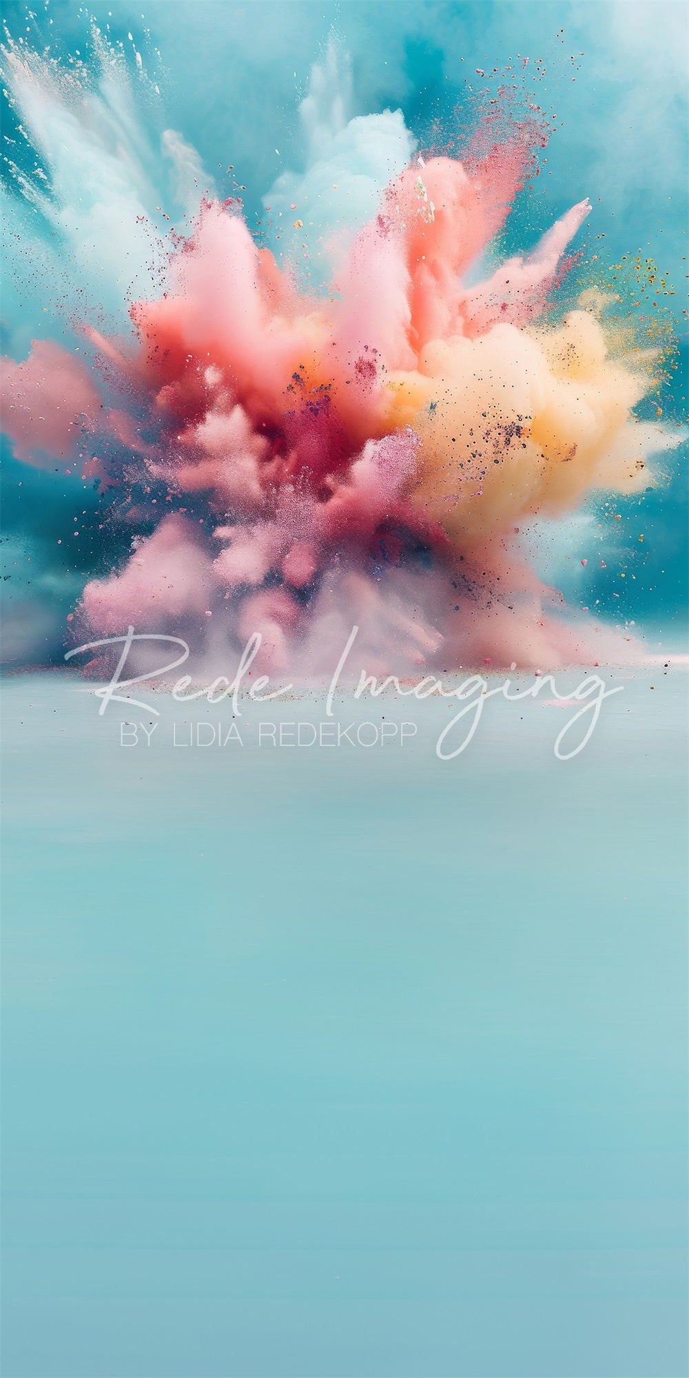 Kate Sweep Art Rainbow Colorful Powder Explosion Backdrop Designed by Lidia Redekopp
