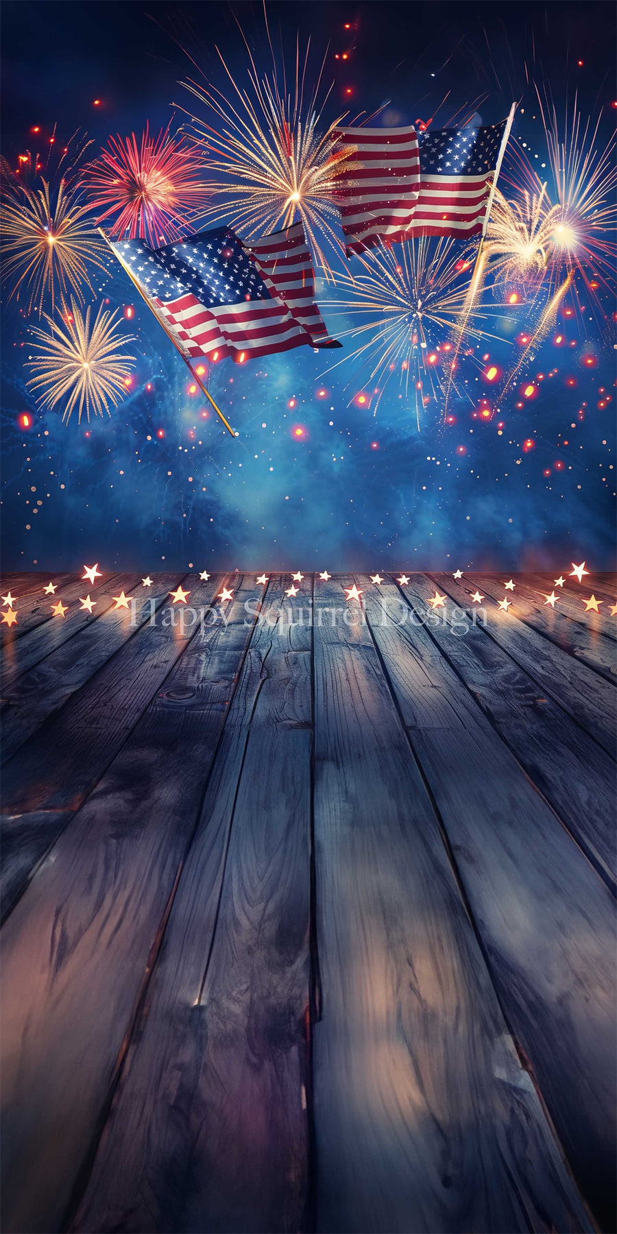 Patriotic Fireworks Celebration Backdrop