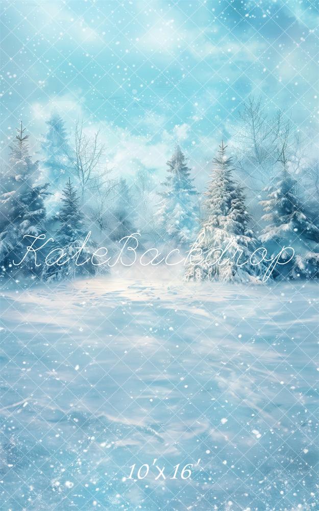 Sweep Winter Snowy Pines Forest Foto Achtergrond Designed by Patty Robert