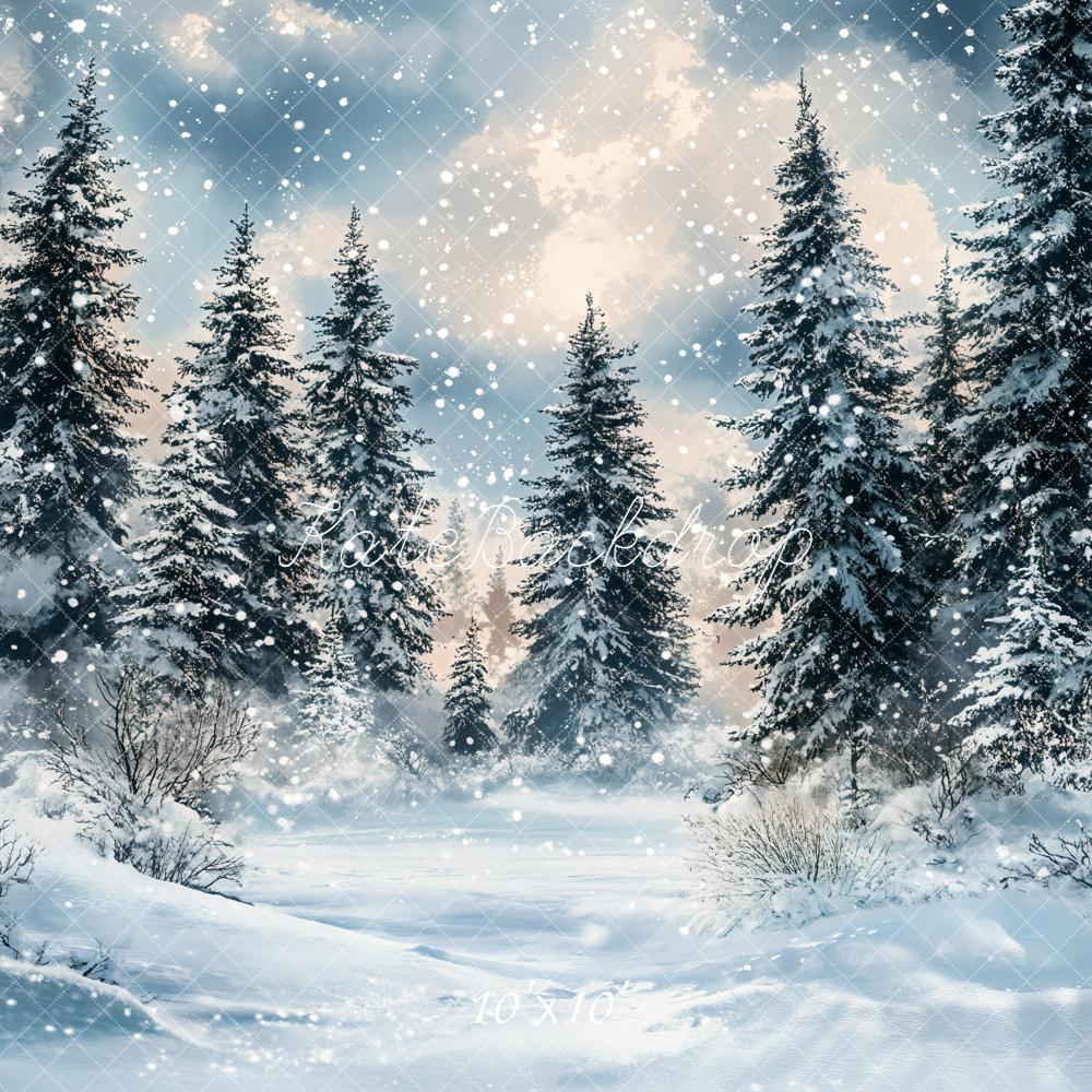 Fondo de Árboles de Pino Nevados de Invierno Designed by Emetselch