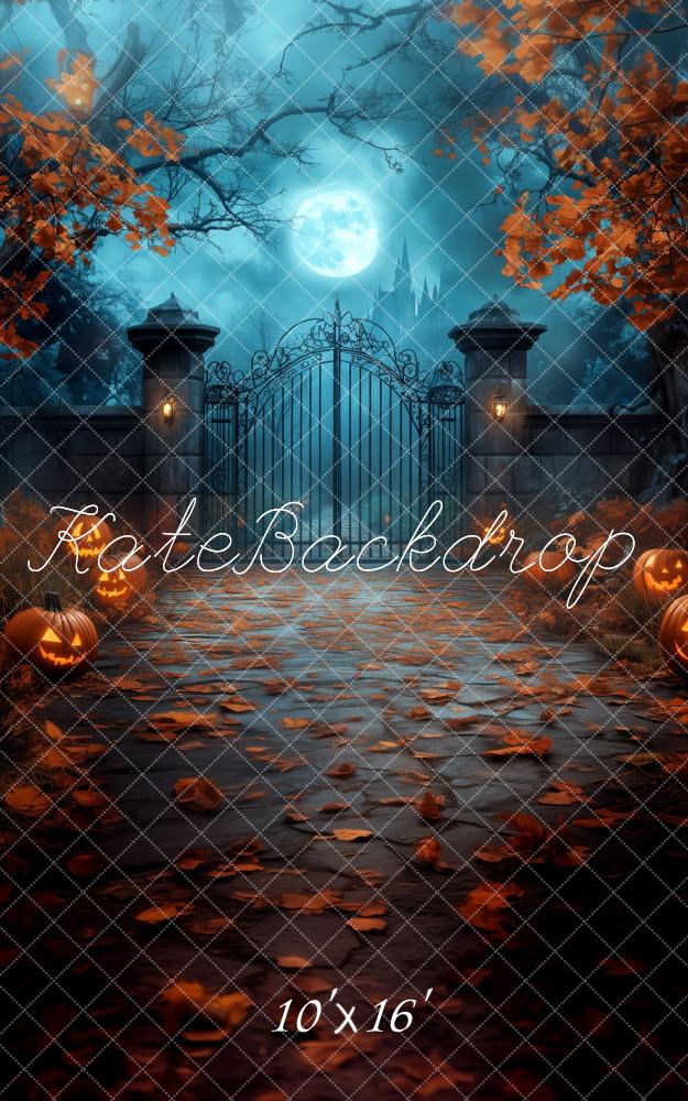 Kate Sweep Halloween Gates and Fall Leaves Backdrop Designed by Patty Robert