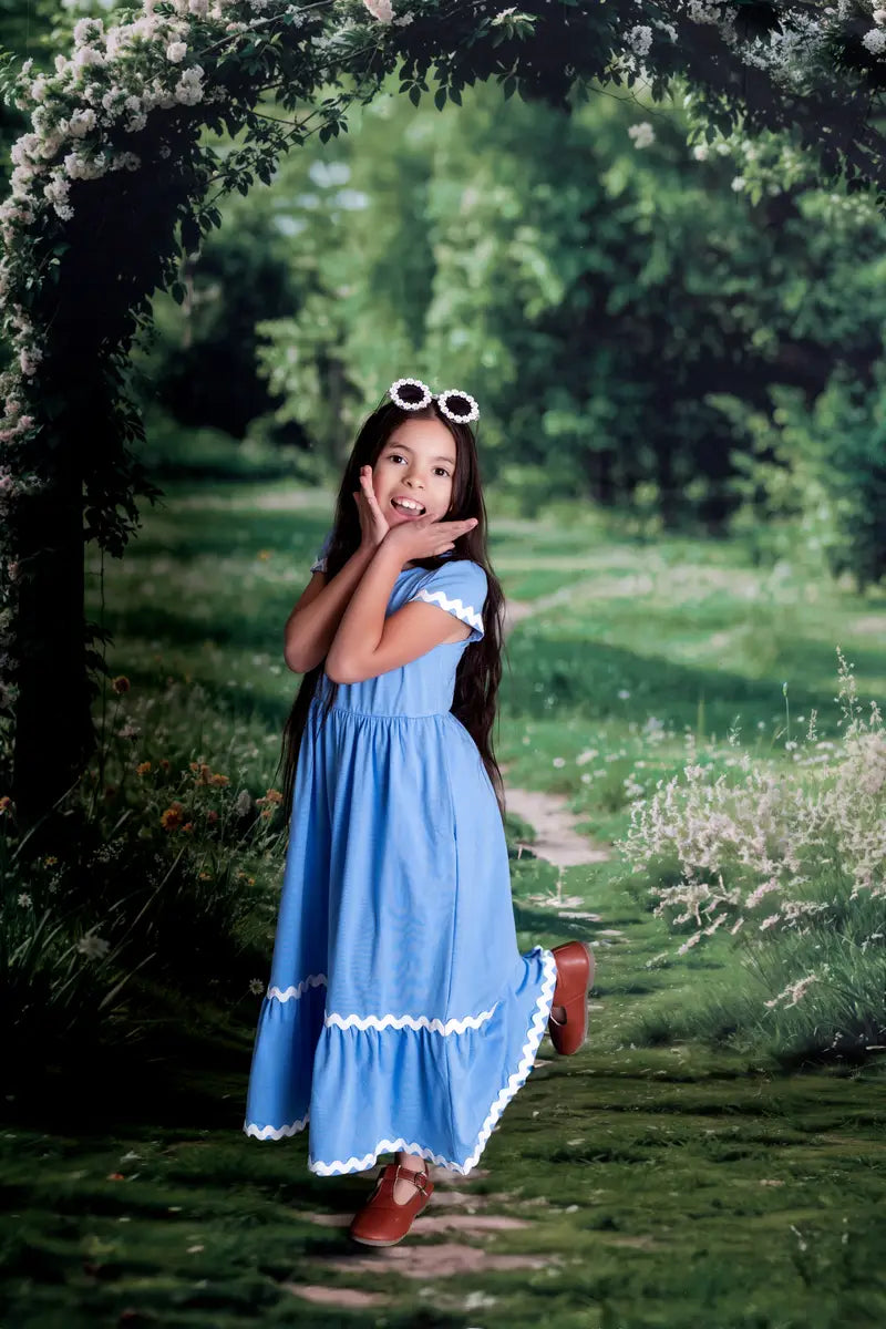 Spring Forest Arch Garden Path Green Foto Achtergrond Designed by Emetselch