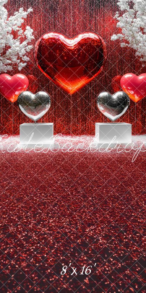 Fondo de purpurina en forma de corazón de San Valentín diseñado por Mini MakeBelieve