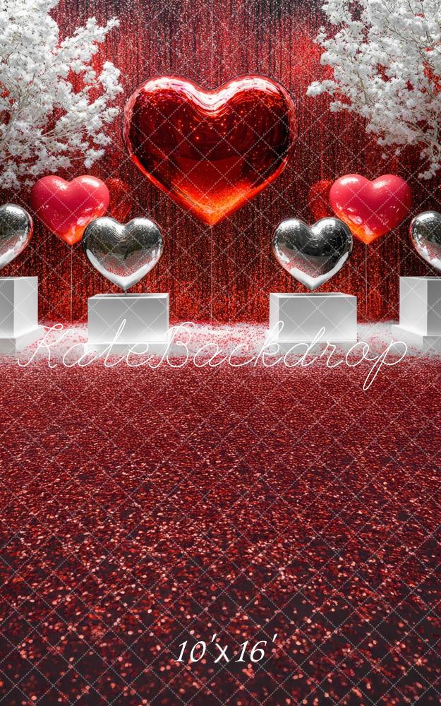 Fondo de purpurina en forma de corazón de San Valentín diseñado por Mini MakeBelieve