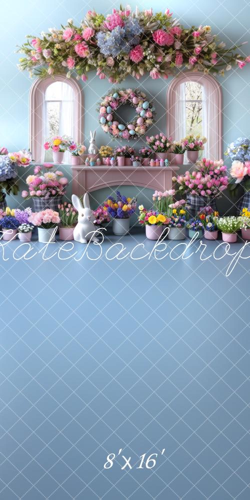 Kate Easter Bunny Flower Arch Window Backdrop Designed by Mini MakeBelieve