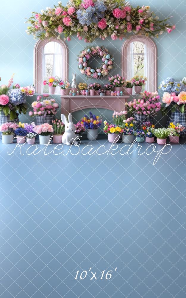 Kate Easter Bunny Flower Arch Window Backdrop Designed by Mini MakeBelieve