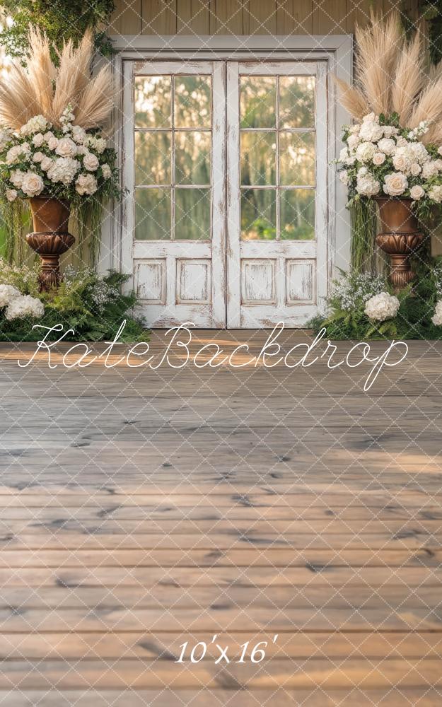 Fondo de boda rústico floral de primavera diseñado por Mini MakeBelieve