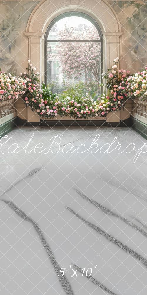 Kate Spring Flower Arch Interior Terrace Window Backdrop Designed by Mini MakeBelieve