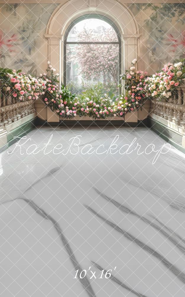 Kate Spring Flower Arch Interior Terrace Window Backdrop Designed by Mini MakeBelieve