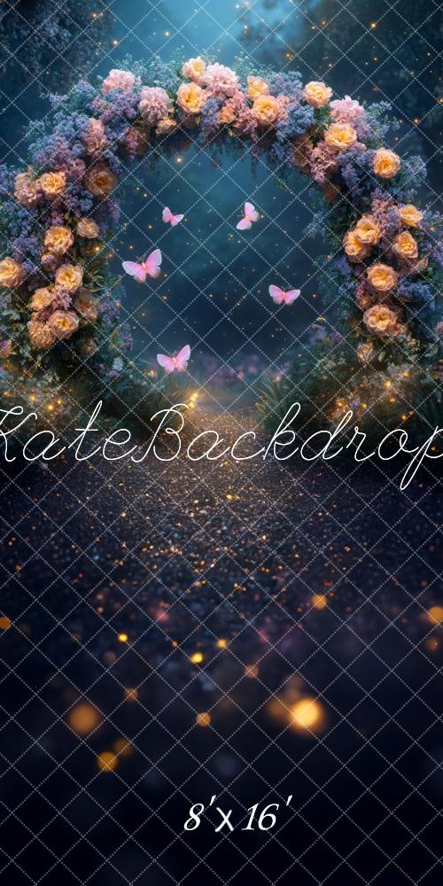 Kate Fairy Night Flower Arch Butterfly Backdrop Designed by Mini MakeBelieve