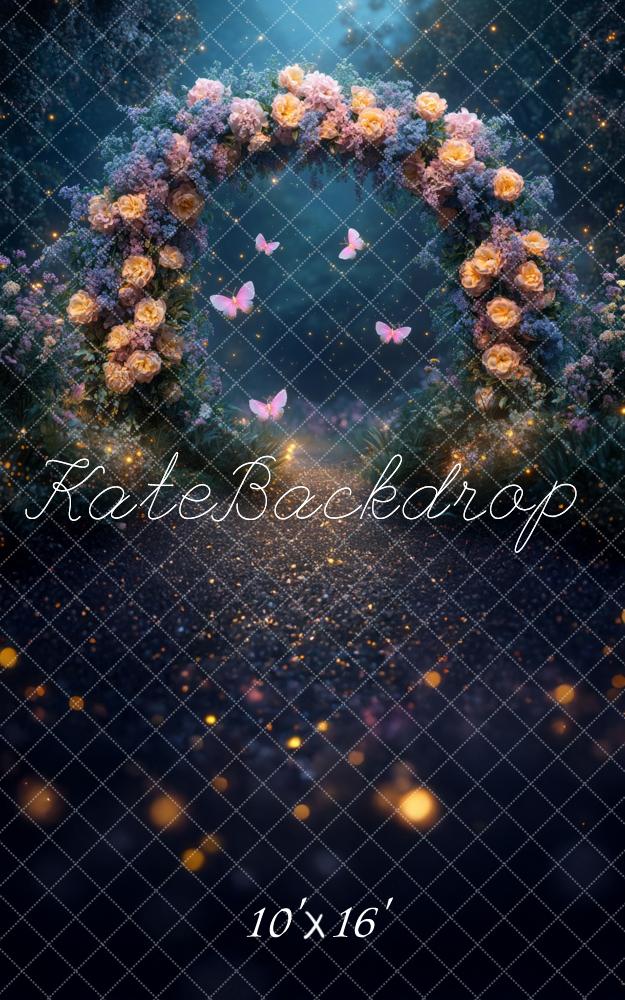 Kate Fairy Night Flower Arch Butterfly Backdrop Designed by Mini MakeBelieve
