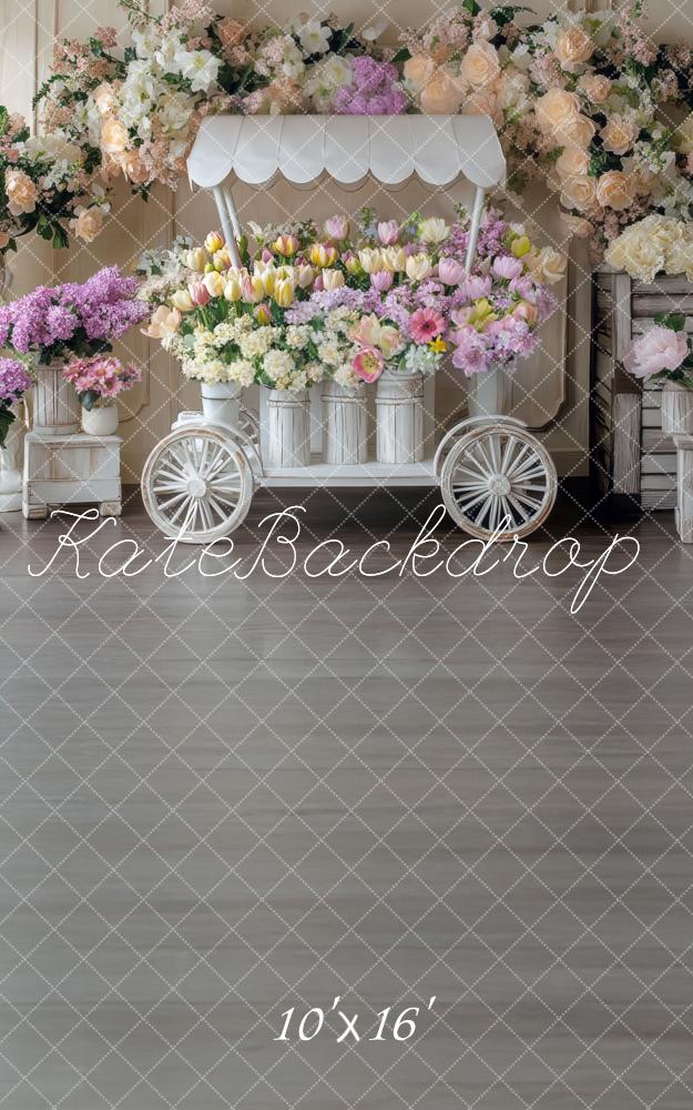 Kate Spring White Flower Cart Backdrop Designed by Mini MakeBelieve