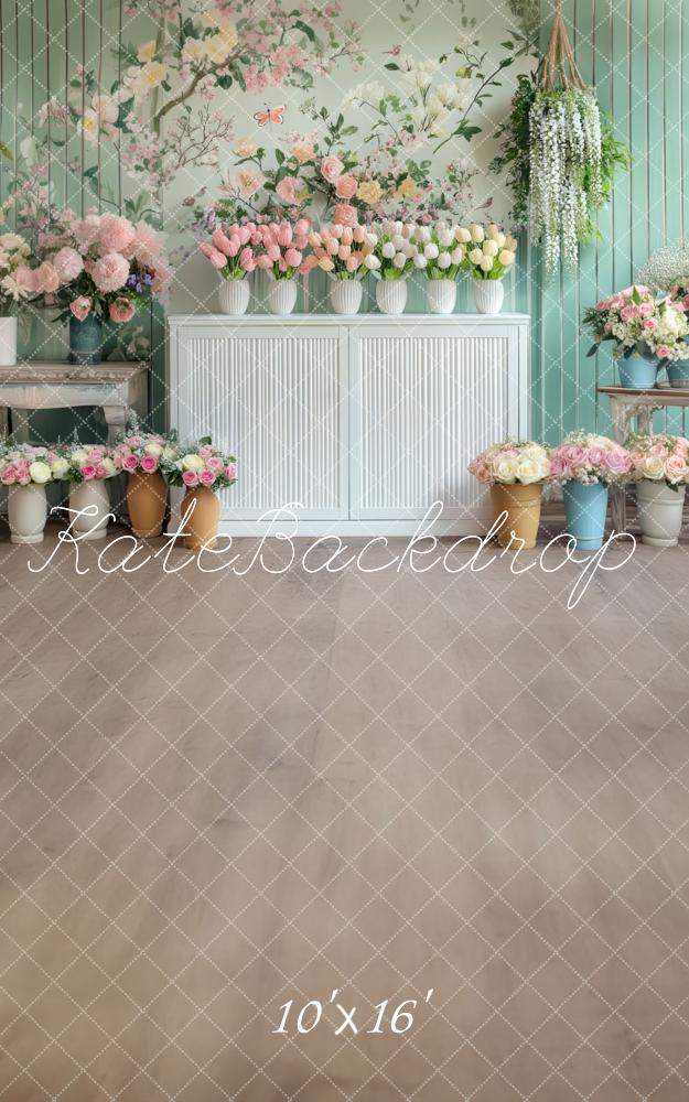 Spring Vintage Floral Cabinet Pastel Backdrop Designed by Mini MakeBelieve