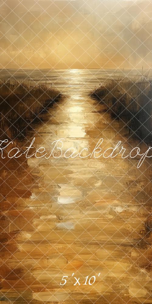 Fine Art Sunset Beach Pad Achtergrond Designed by Mini MakeBelieve