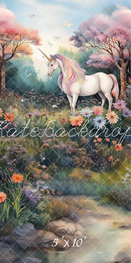 Kate Fantasy Pastel Unicorn Forest Backdrop Designed by Mandy Ringe Photography
