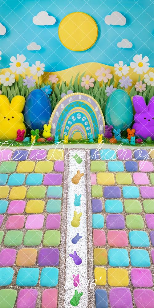 Sfondo Arcobaleno di Pasqua del Coniglietto di Cake Smash Designed by Mini MakeBelieve