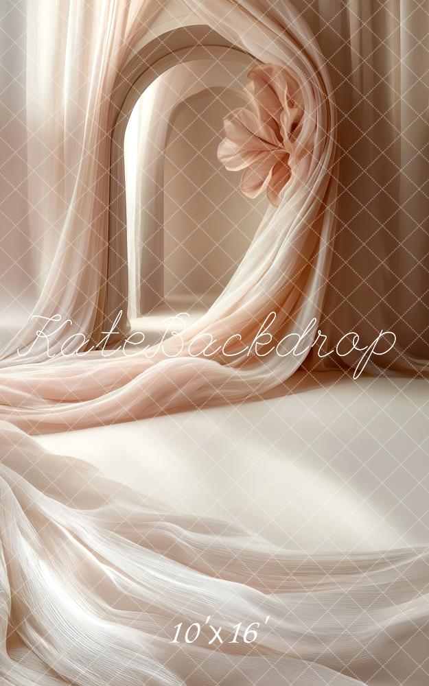 Kate Sweep Soft Peach Satin Drapery Backdrop Backdrop Designed by Patty Robert