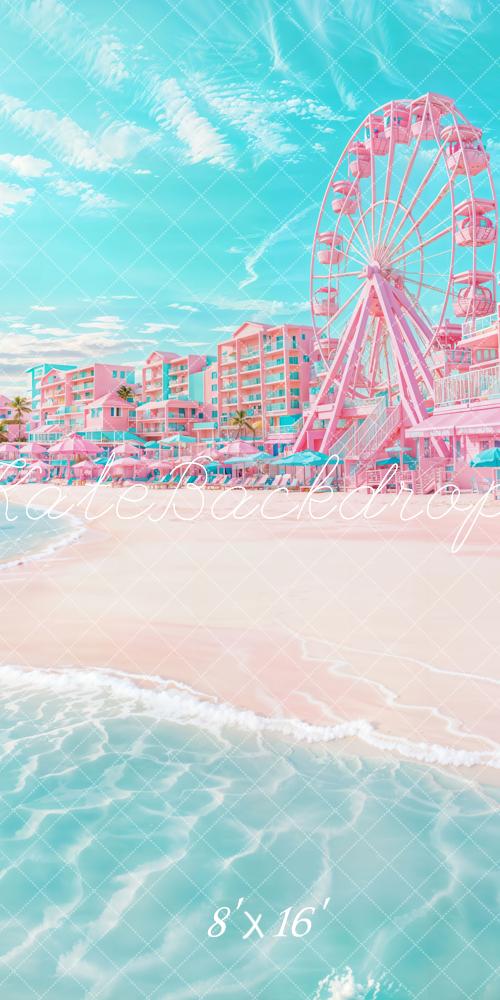 Kate Sweep Summer Beach Ferris Wheel Backdrop Designed by Emetselch