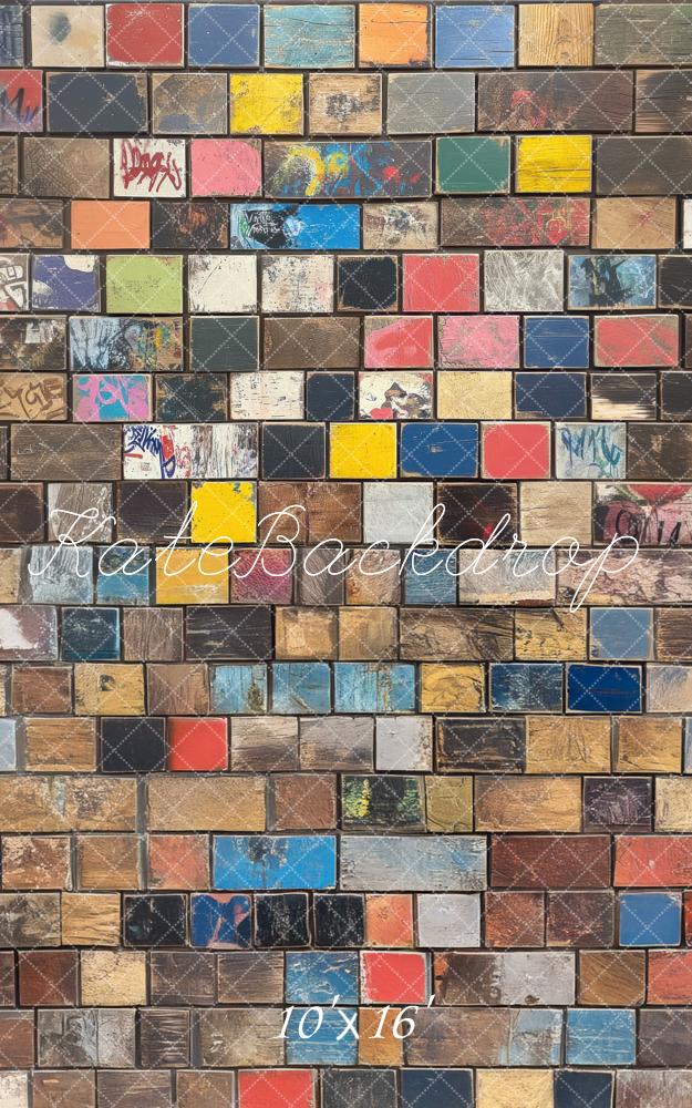 Kate Graffiti Punk Tile Floor Backdrop Designed by Mini MakeBelieve