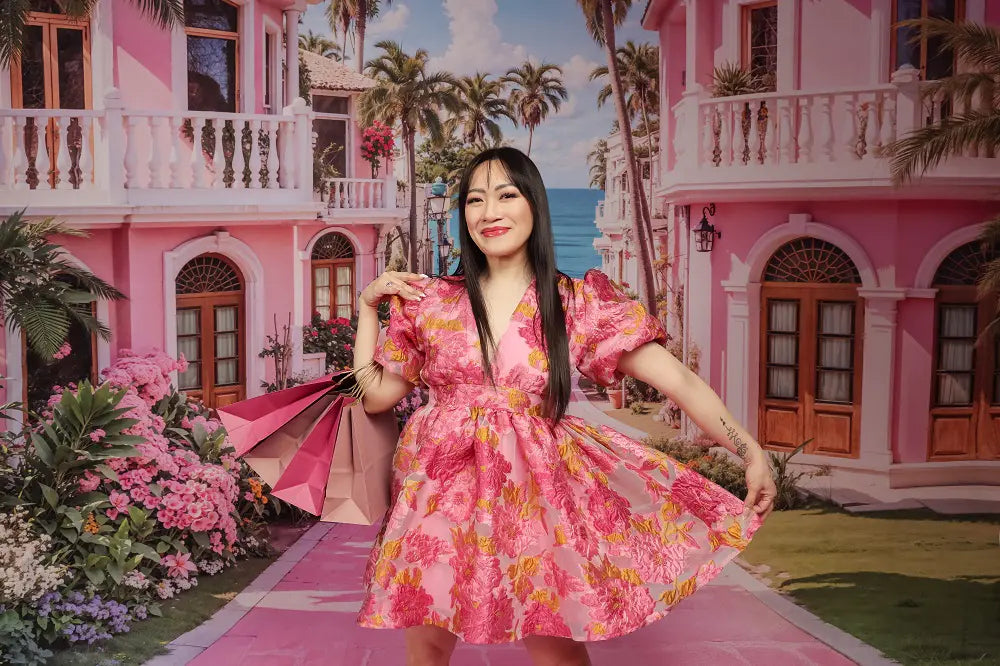 Fondo de Villa de Fantasía de Muñeca de Moda Rosa Playas Designed by Emetselch