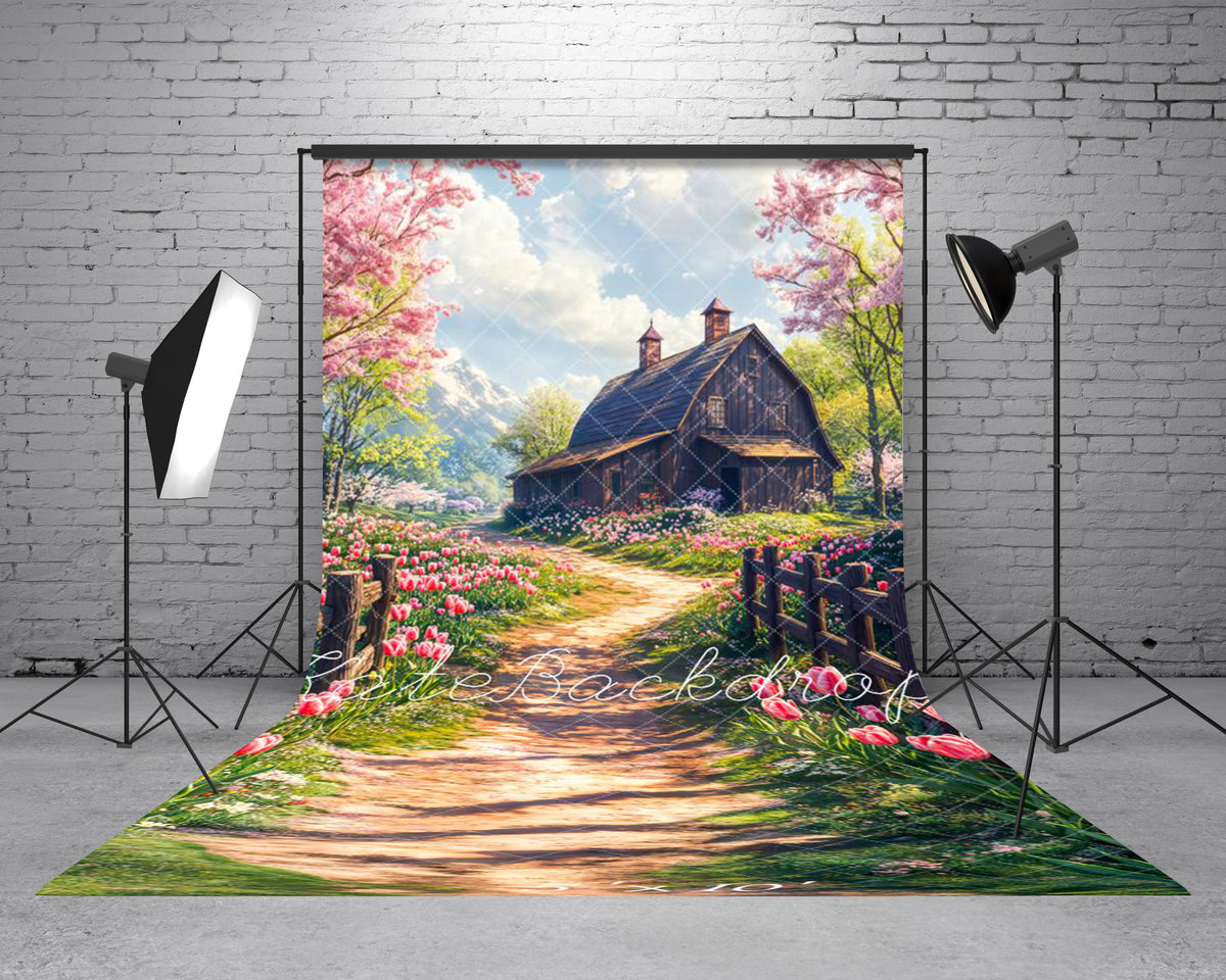 Rustic Spring Garden Path Backdrop