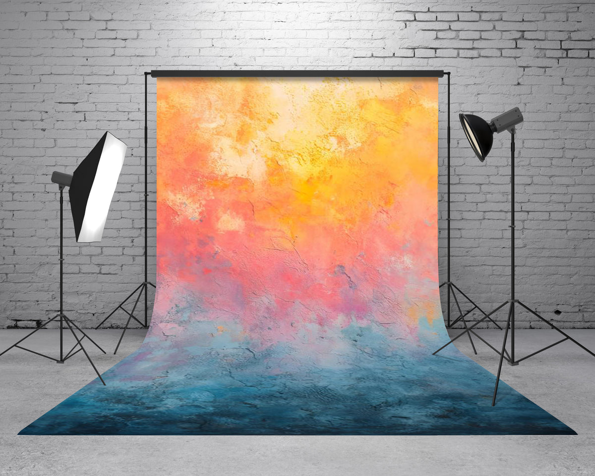 Vibrant Sunset Ombre Textured Backdrop