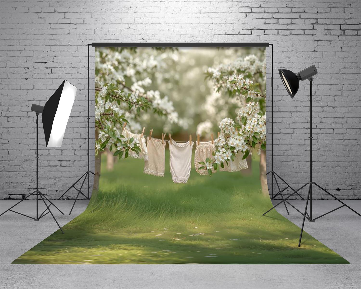 TEST Kate Sweep Spring Blossom Orchard Clothesline Backdrop Designed by Chain Photography