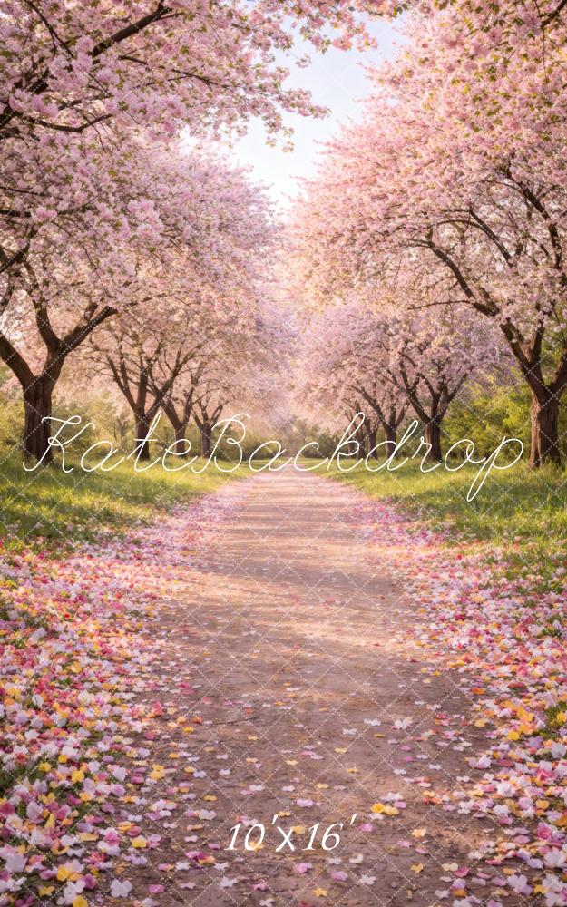 Kate Sweep Spring Cherry Blossom Path Printed Backdrop Designed by Vertigo Productions
