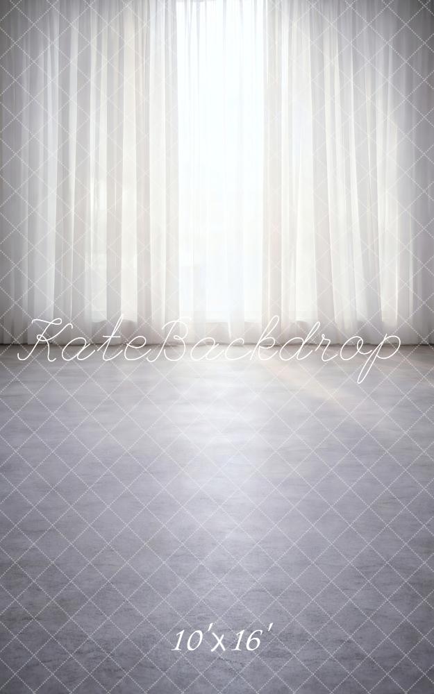 Kate Sweep Bright Window and Concrete Floor Printed Backdrop Designed by Vertigo Productions