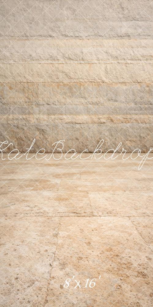 Kate Sweep Abstract Texture Beige Stone Wall and Floor Designed by Vertigo Productions