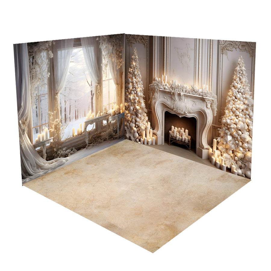 Kate Christmas Indoor Clock Window Stone Floor Room Set