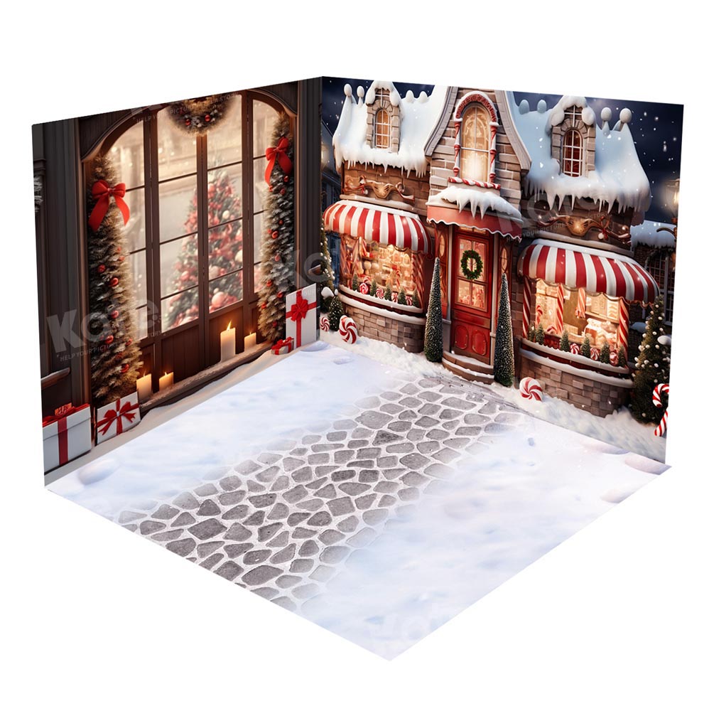 Kate Christmas Snowy Path to Store Room Set(8ftx8ft&10ftx8ft&8ftx10ft)