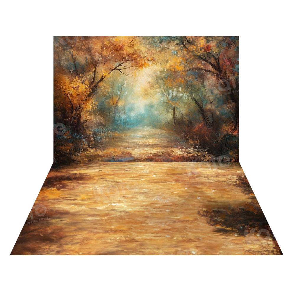 Kate Autumn/Fall Path in Forest Backdrop+Path Land Floor Backdrop