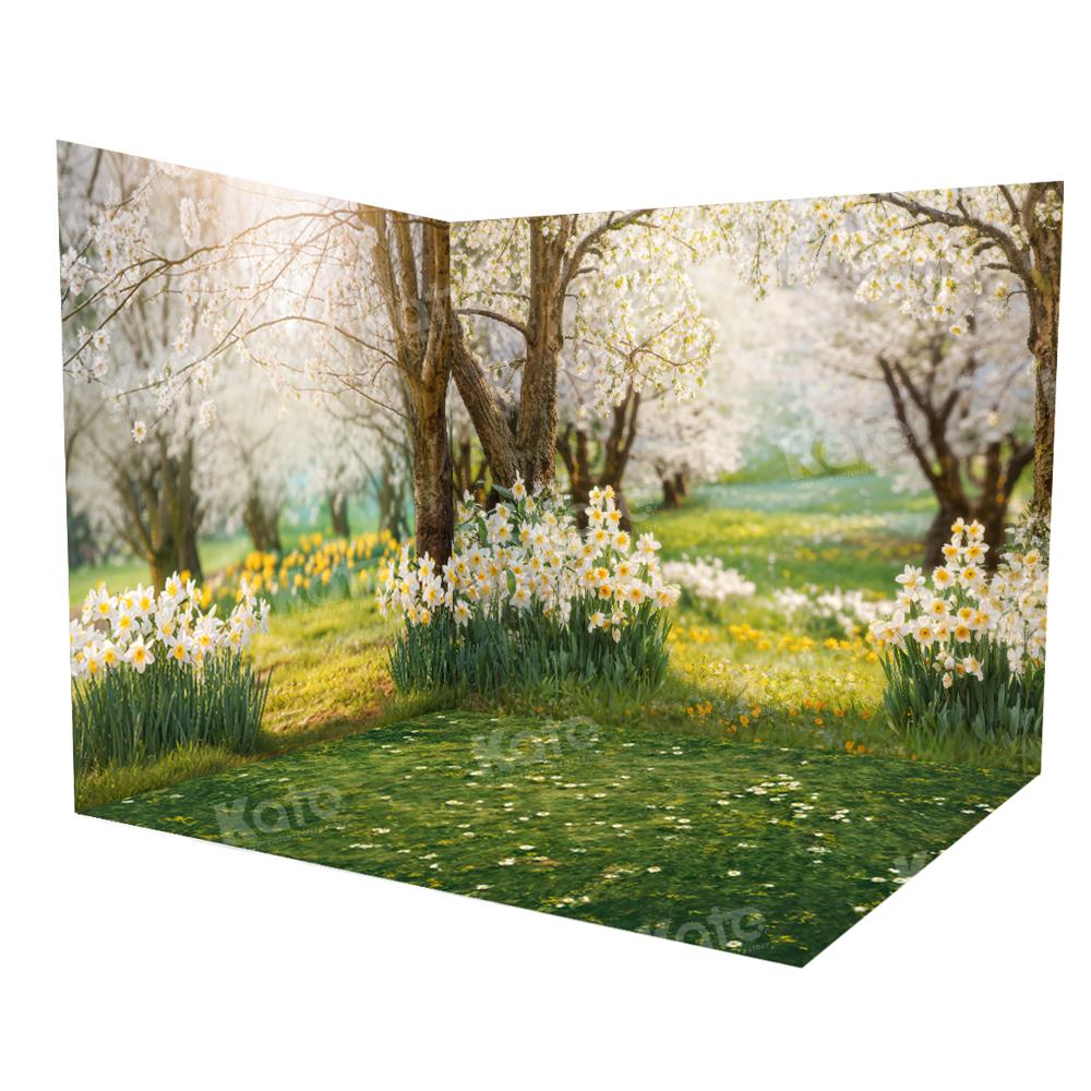 Kate Spring Forest Grass Flowers Room Set(8ftx8ft&10ftx8ft&8ftx10ft)