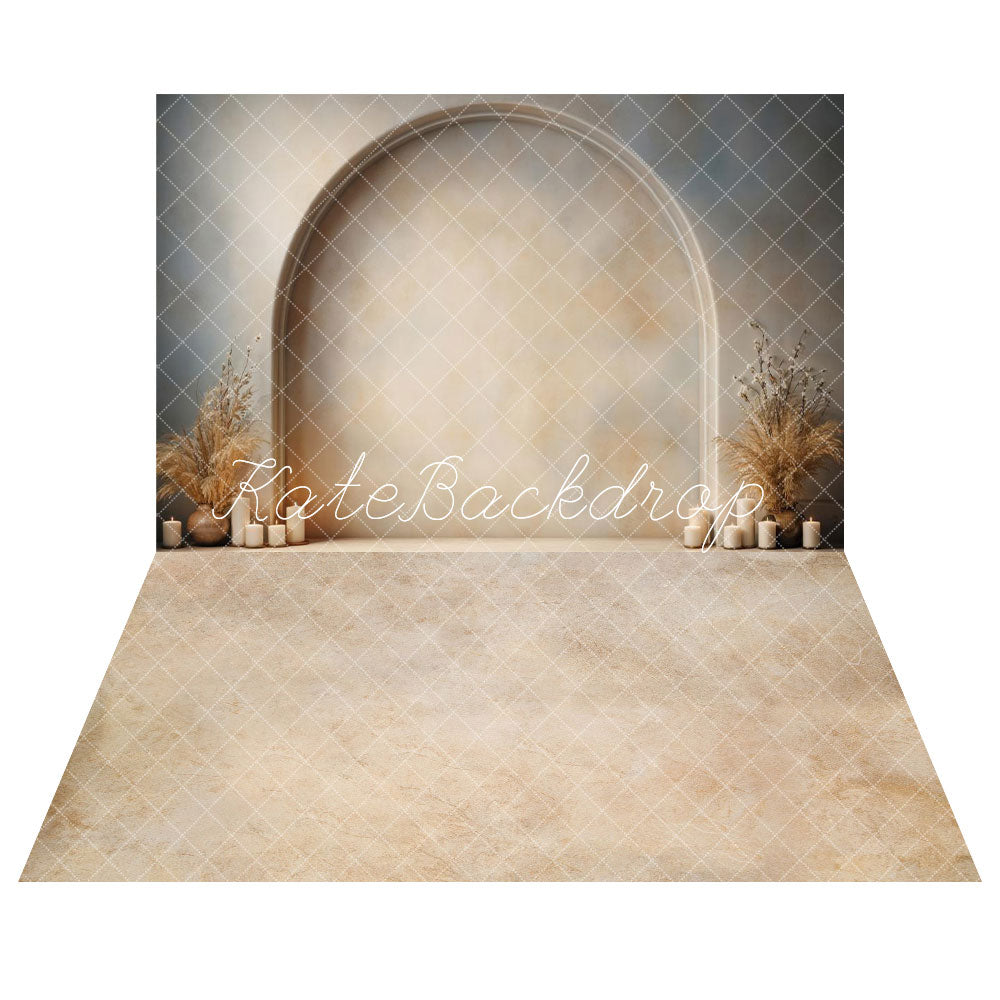 Kate Modern Style Candle Arch Wall Backdrop+Abstract Cream Beige Texture Backdrop