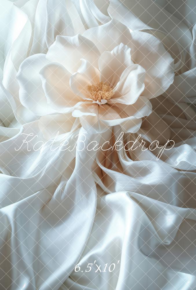 Fondo de seda blanca floral elegante diseñado por Emetselch