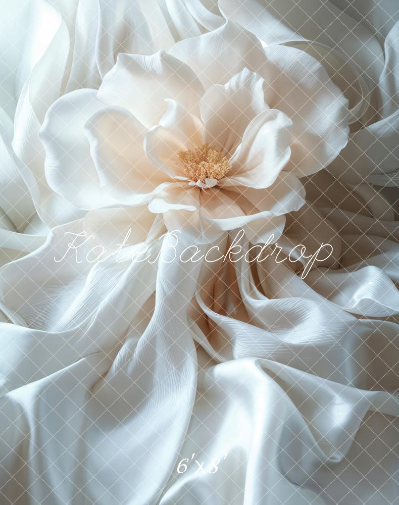 Fondo de seda blanca floral elegante diseñado por Emetselch