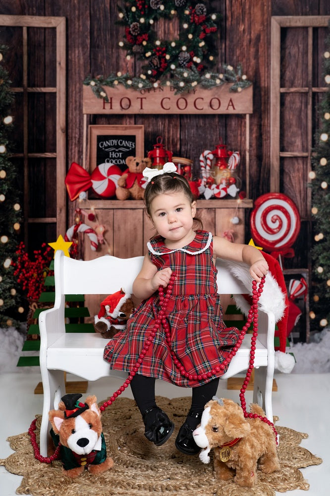 Kate Christmas Tree Backdrop Winter Hot Cocoa Designed by Emetselch