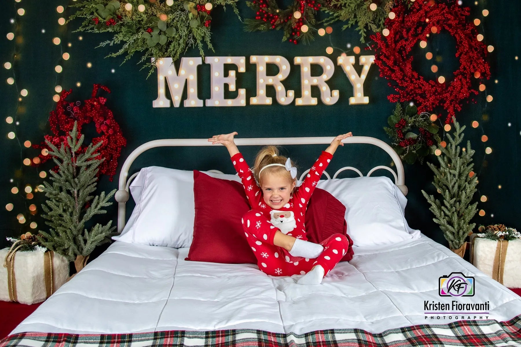 Kate Merry Christmas Fleece Backdrop Sparkle Headboard Designed By Mandy Ringe Photography